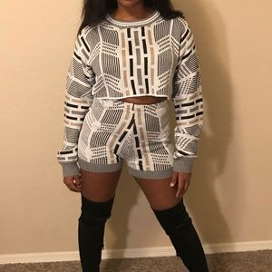 Stripped Grey Two piece Set